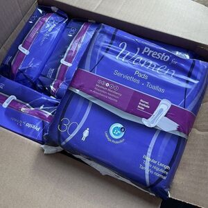 150 Counts Presto Pads Women Moderate Absorbency Regular Length